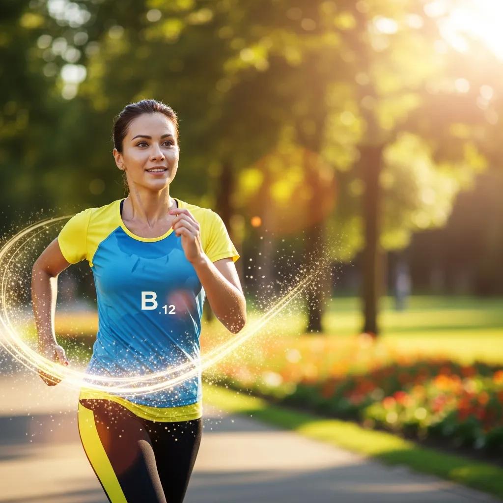 Person jogging on a sunny path, illustrating improved energy and activity following Vitamin B12 therapy
